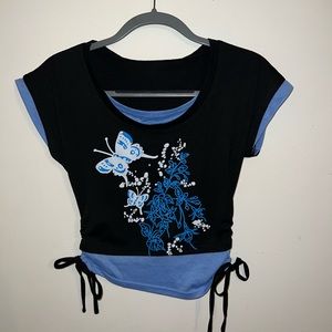 Romwe Cropped Shirt Sleeved Shirt Women’s Small